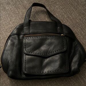 Valerie Stevens Black Leather Shoulder Bag